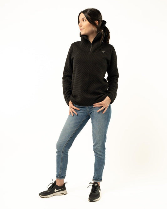 Hoodie matelassé noir, Jersey,